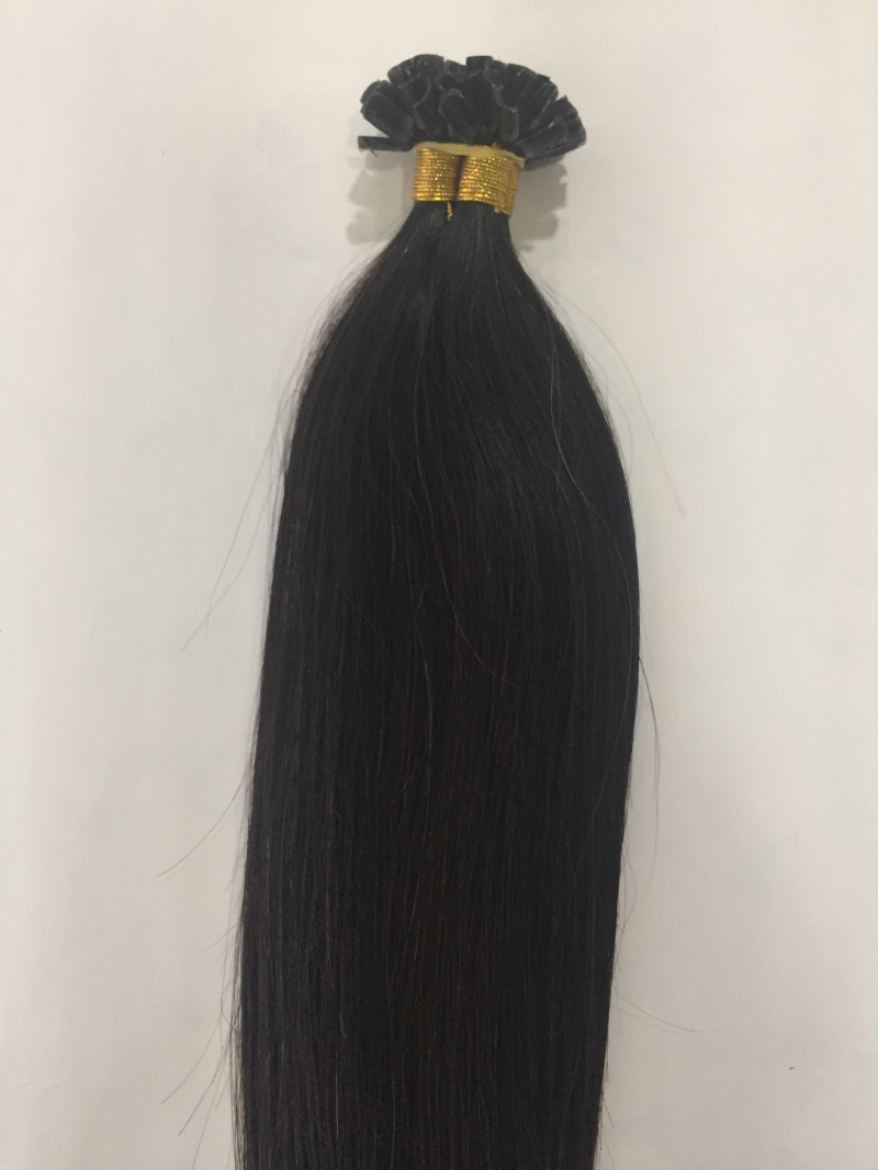 16-18 inches double drawn human hair extensions keratin u tip  1b hair extension YL178